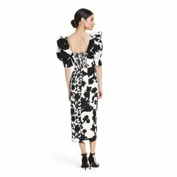 Christopher John Rogers Dresses & Skirts - NWT Christopher John Rogers x Target Black White Floral Puff Sleeve Dress 24/26W